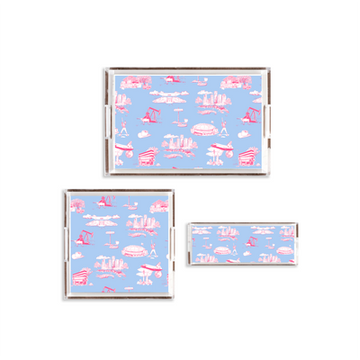 Houston Toile Lucite Tray Lucite Trays Katie Kime