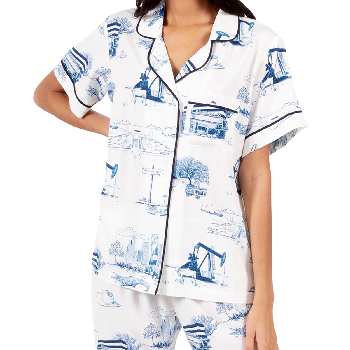 Houston Toile Pajama Pants Set Pajama Set Katie Kime