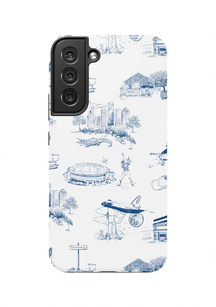 Houston Toile Samsung Phone Case Phone Case Navy / Galaxy S22 Plus / Tough Katie Kime