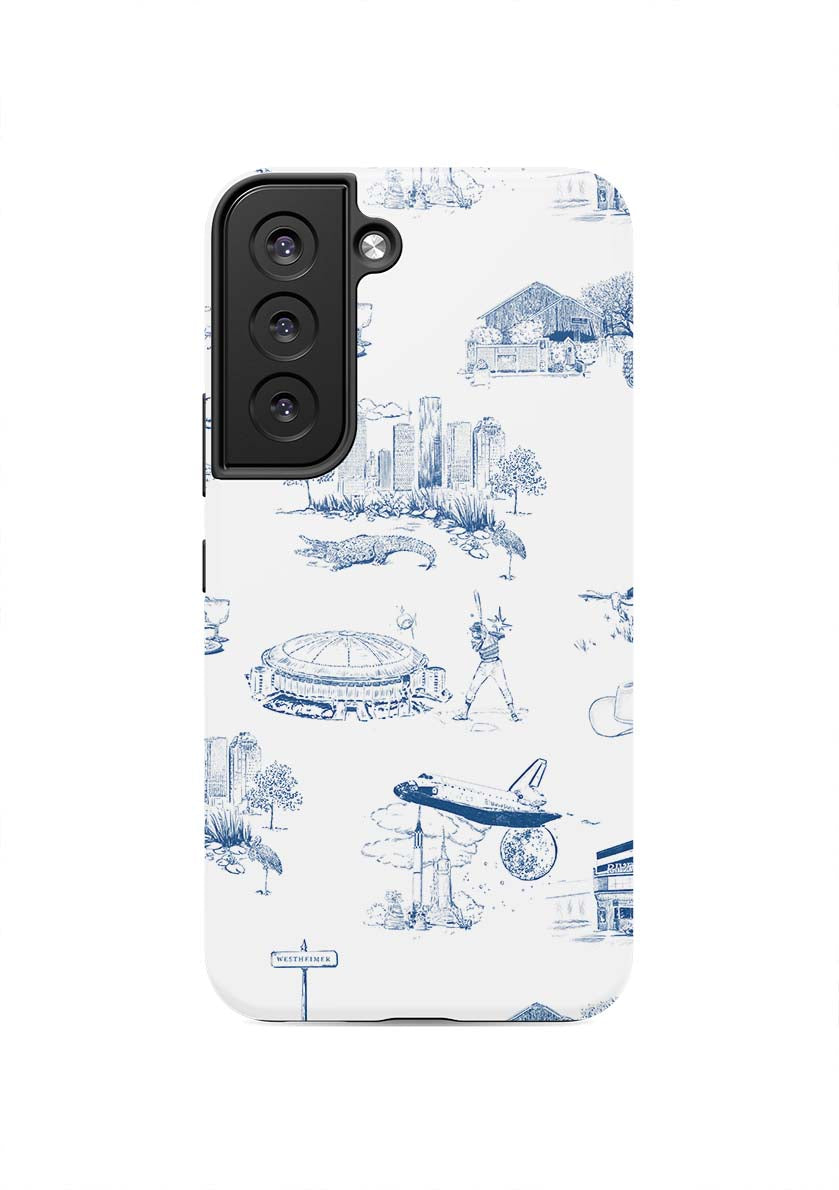 Houston Toile Samsung Phone Case Phone Case Navy / Galaxy S22 / Tough Katie Kime