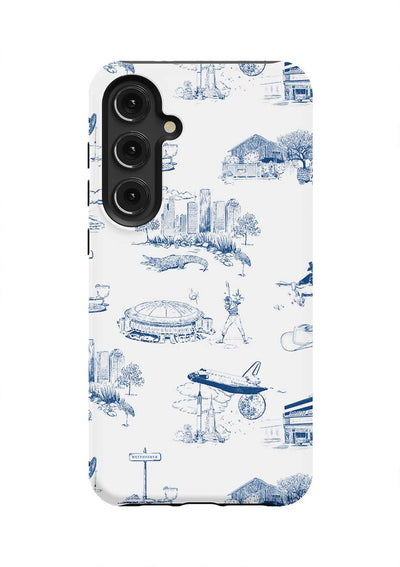 Houston Toile Samsung Phone Case Phone Case Navy / Galaxy S24 Plus / Tough Katie Kime