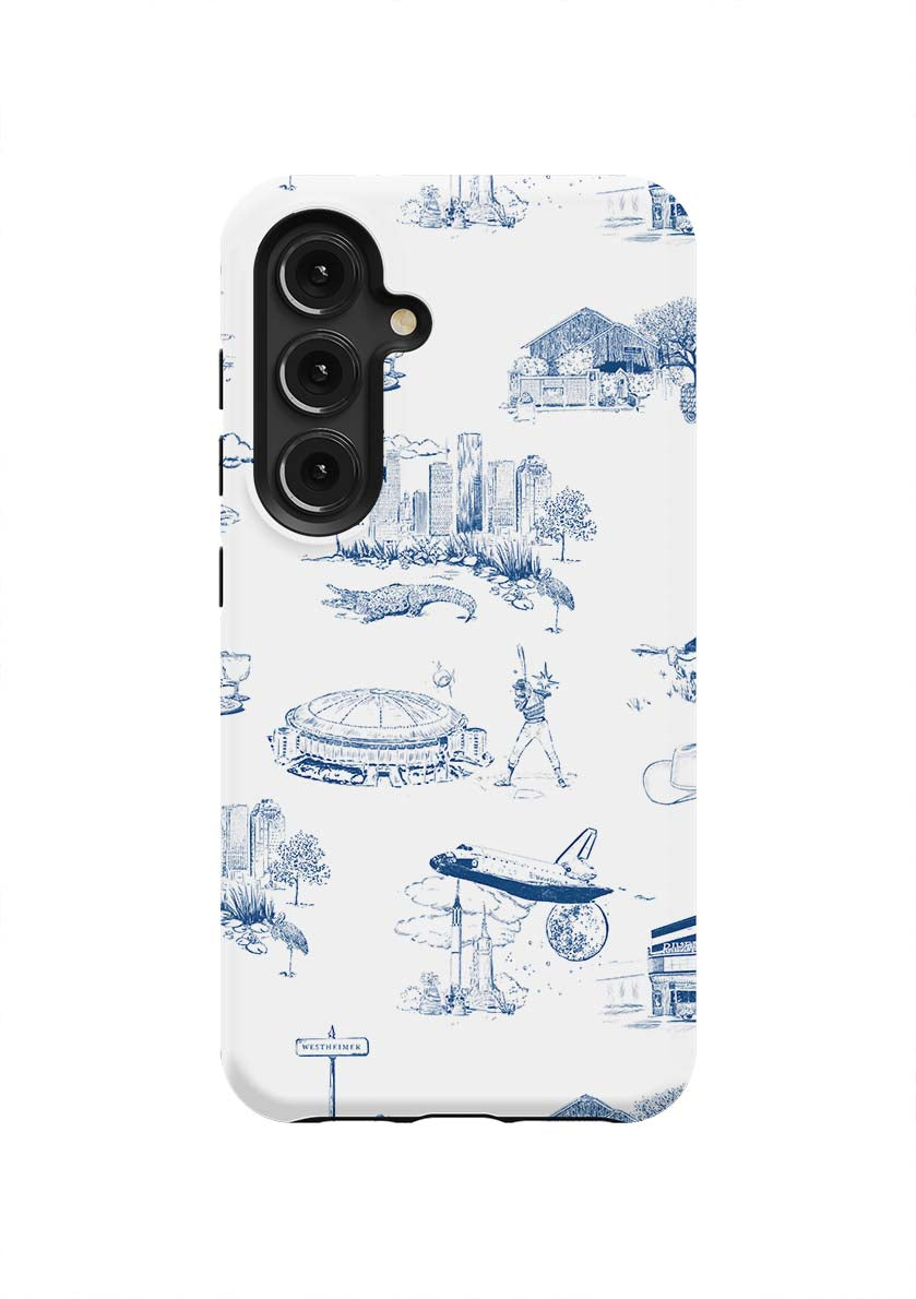 Houston Toile Samsung Phone Case Phone Case Navy / Galaxy S24 / Tough Katie Kime