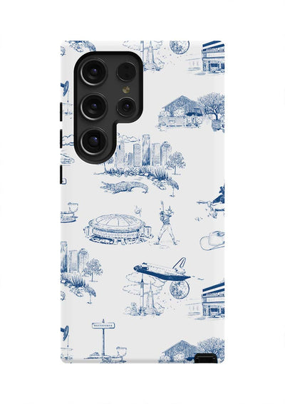 Houston Toile Samsung Phone Case Phone Case Navy / Galaxy S24 Ultra / Tough Katie Kime