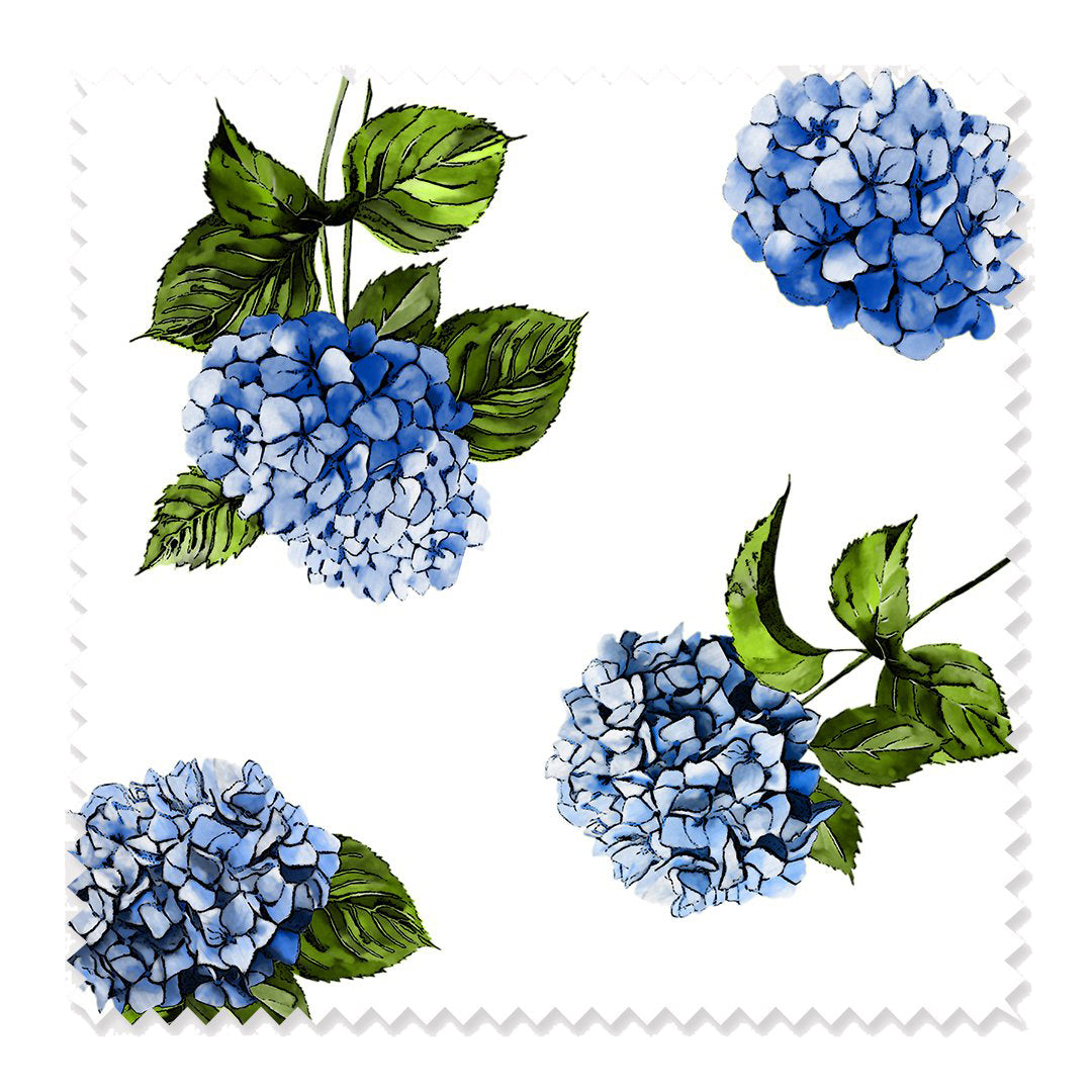 Hydrangea Fabric Fabric Blue / Cotton / Sample Katie Kime