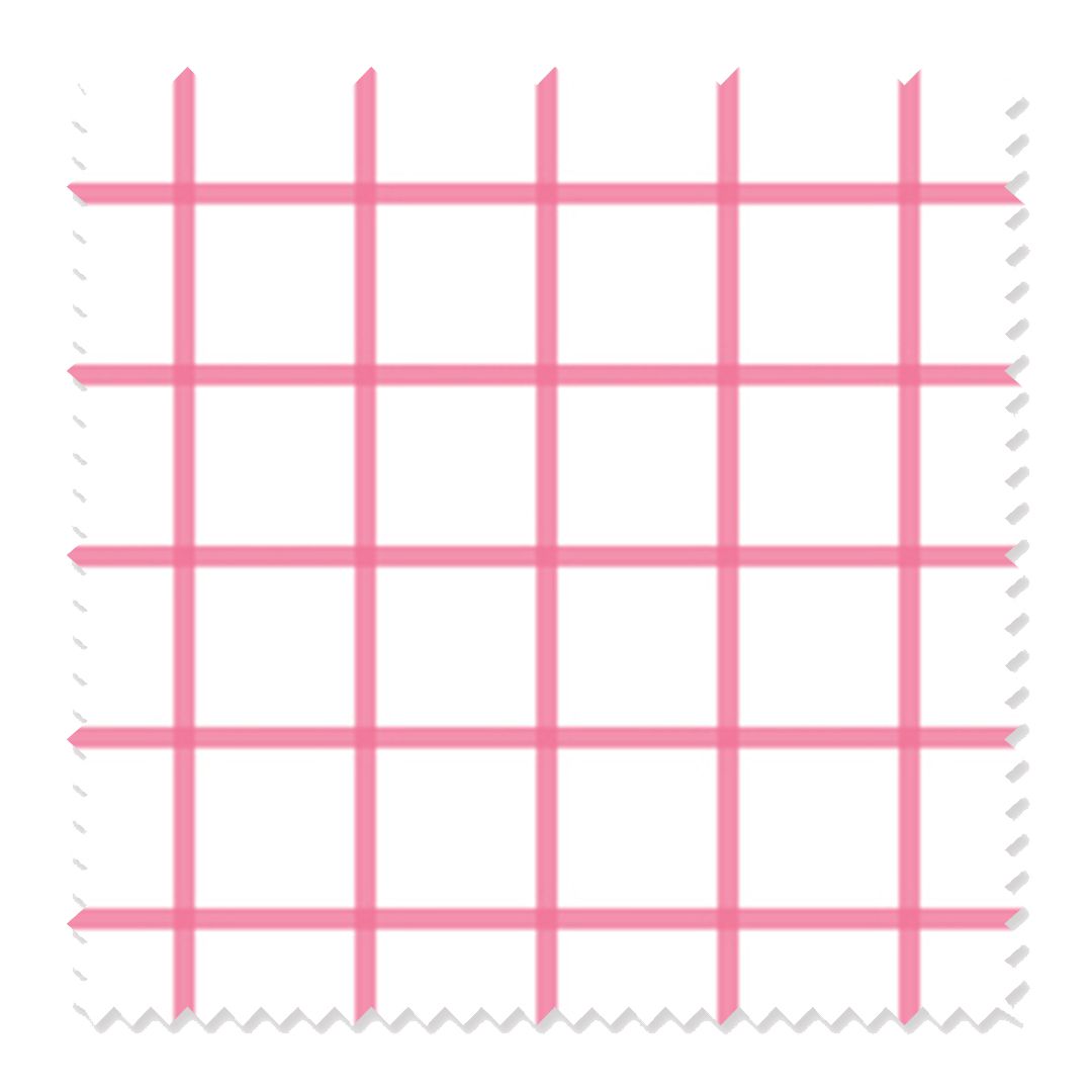 In Check Fabric Fabric Cotton Twill / Pink / Sample Katie Kime