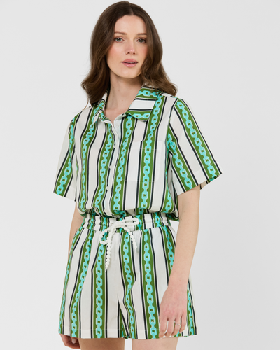 Jane Top in Chain Stripe Top Katie Kime