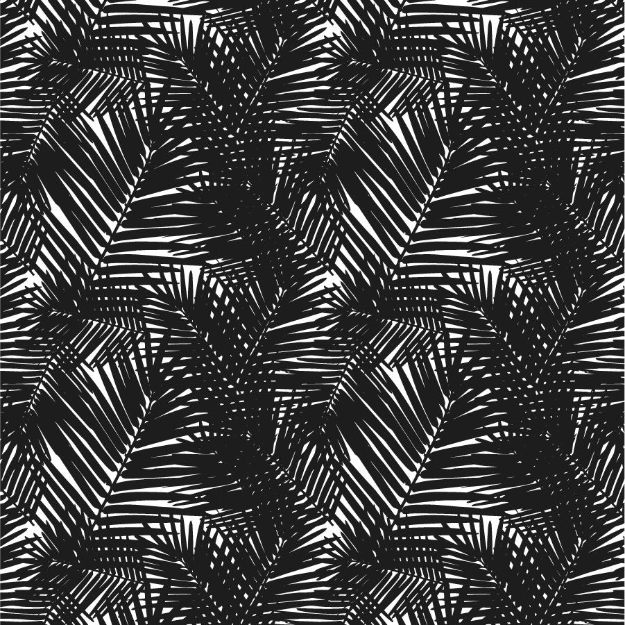 Jungle Leaves Traditional Wallpaper Wallpaper Black / Double Roll Katie Kime