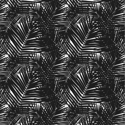 Jungle Leaves Traditional Wallpaper Wallpaper Black / Double Roll Katie Kime