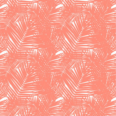 Jungle Leaves Traditional Wallpaper Wallpaper Coral / Double Roll Katie Kime