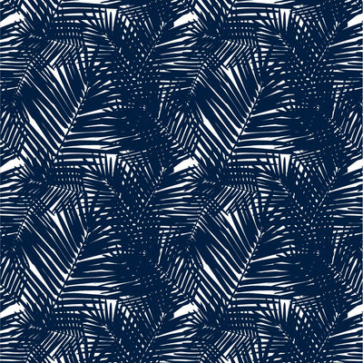 Jungle Leaves Traditional Wallpaper Wallpaper Navy / Double Roll Katie Kime