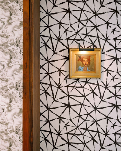 Kaleidoscope Traditional Wallpaper Wallpaper Navy / Single Roll Katie Kime