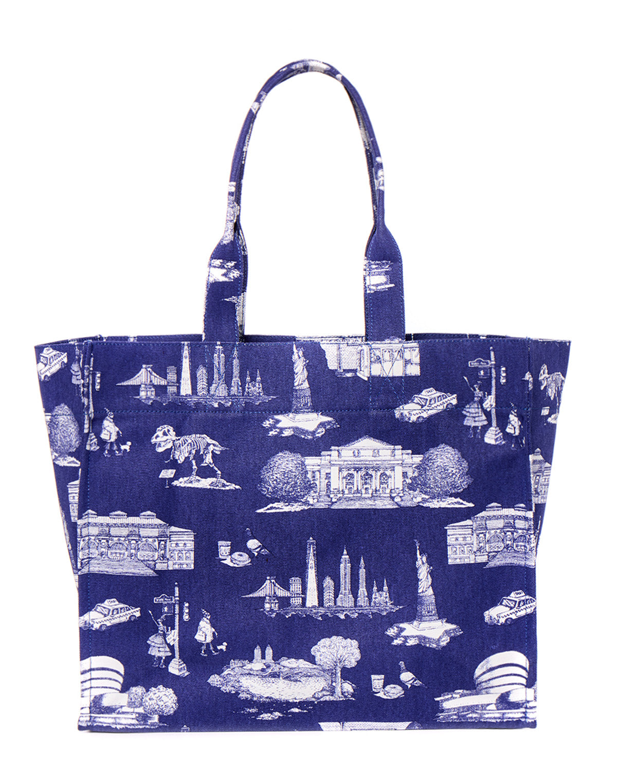 Katie Kime x FEED NYC Toile Carryall Tote Tote Bag Navy Katie Kime