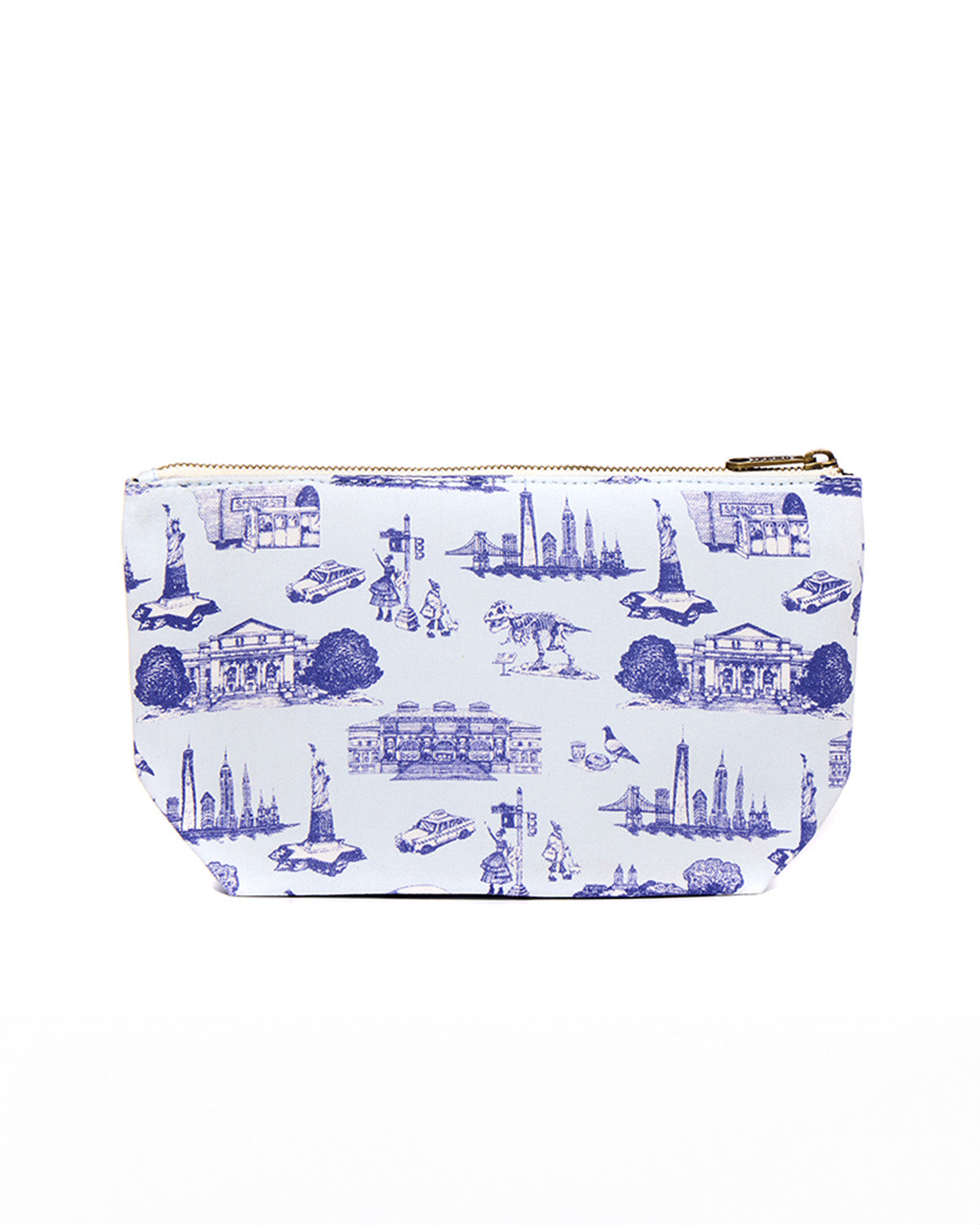 Katie Kime x FEED NYC Toile Medium Pouch Accessory Bag Light Blue Katie Kime