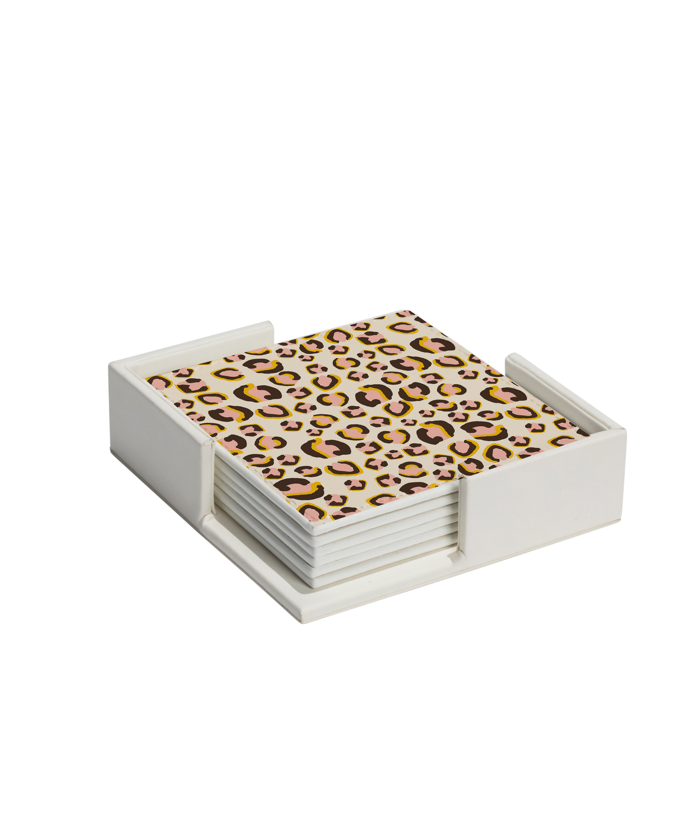 Leopard Print Coaster Set Coaster Set Tan Katie Kime