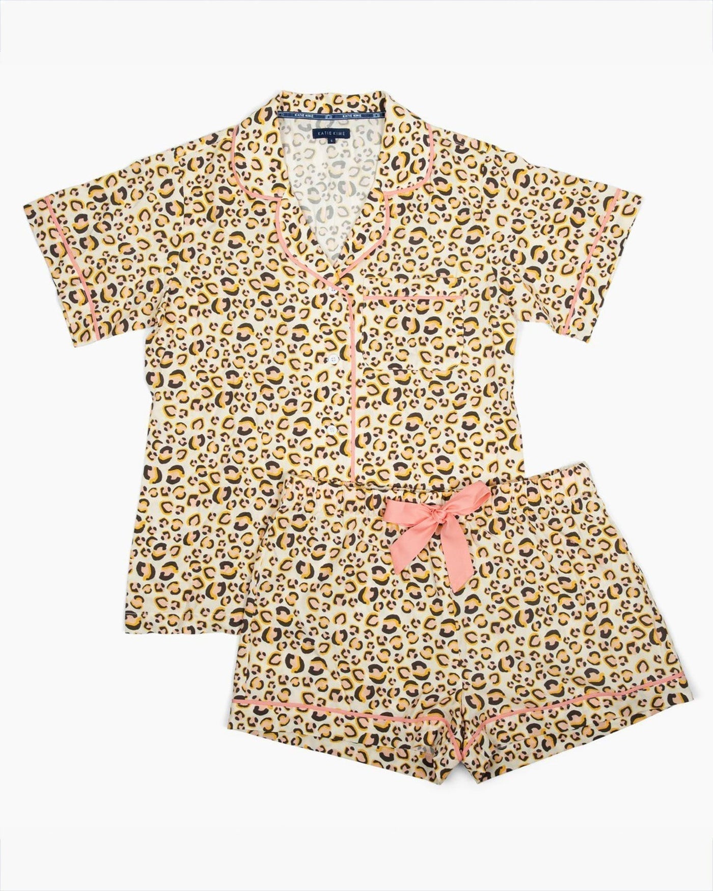 Leopard Print Pajama Shorts Set Pajama Set Katie Kime