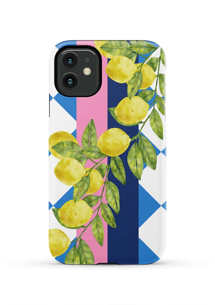 Limoncello iPhone Case Phone Case Blue Yellow / iPhone 11 / Tough Katie Kime