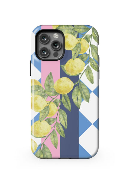 Limoncello iPhone Case Phone Case Blue Yellow / iPhone 12 Pro / MagSafe Tough Katie Kime