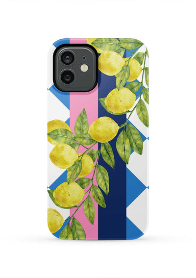 Limoncello iPhone Case Phone Case Blue Yellow / iPhone 12 / Tough Katie Kime