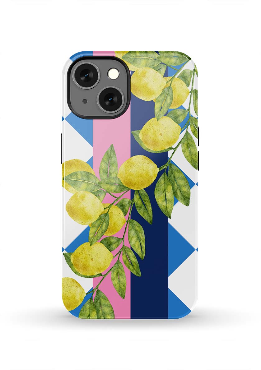 Limoncello iPhone Case Phone Case Blue Yellow / iPhone 13 / Tough Katie Kime