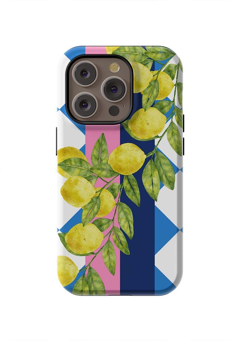 Limoncello iPhone Case Phone Case Blue Yellow / iPhone 14 Pro / Tough Katie Kime