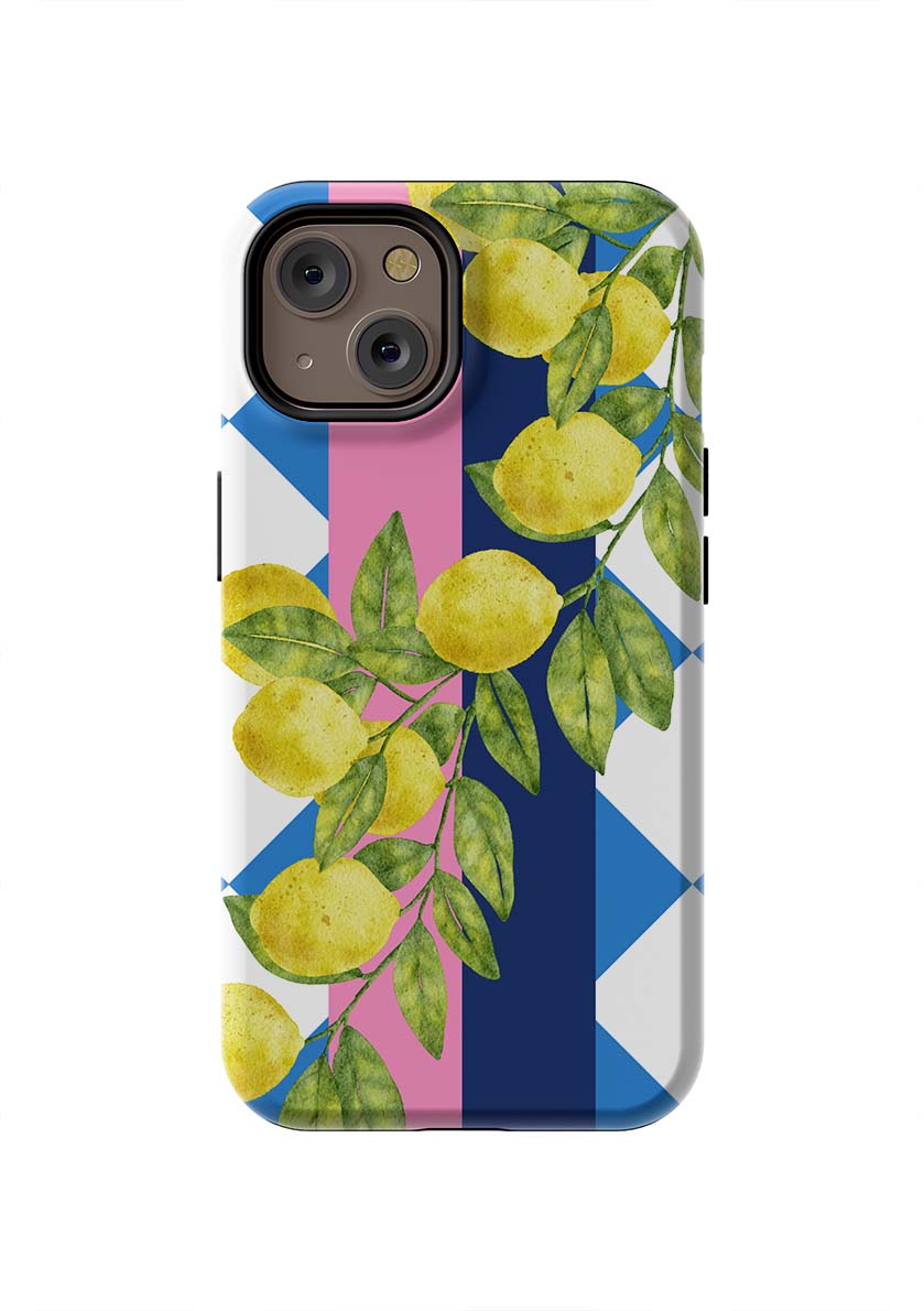 Limoncello iPhone Case Phone Case Blue Yellow / iPhone 14 / Tough Katie Kime