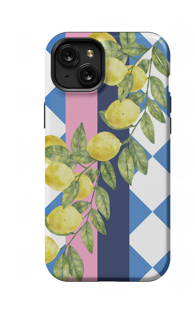 Limoncello iPhone Case Phone Case Blue Yellow / iPhone 15 Plus / MagSafe Tough Katie Kime