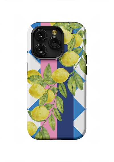 Limoncello iPhone Case Phone Case Blue Yellow / iPhone 15 Pro / Tough Katie Kime