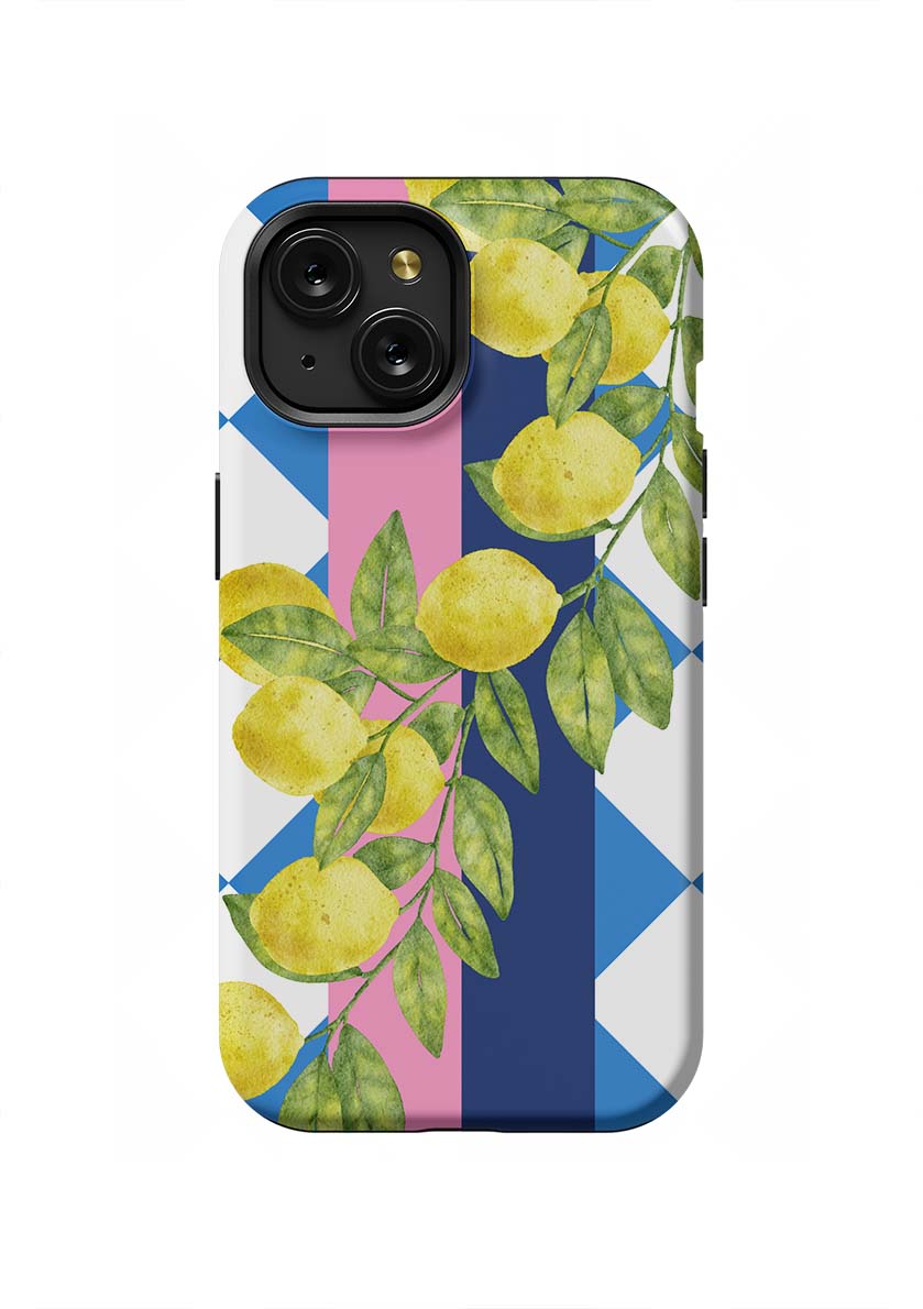 Limoncello iPhone Case Phone Case Blue Yellow / iPhone 15 / Tough Katie Kime