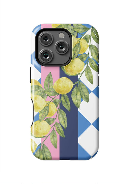 Limoncello iPhone Case Phone Case Blue Yellow / iPhone 16 Pro / MagSafe Tough Katie Kime