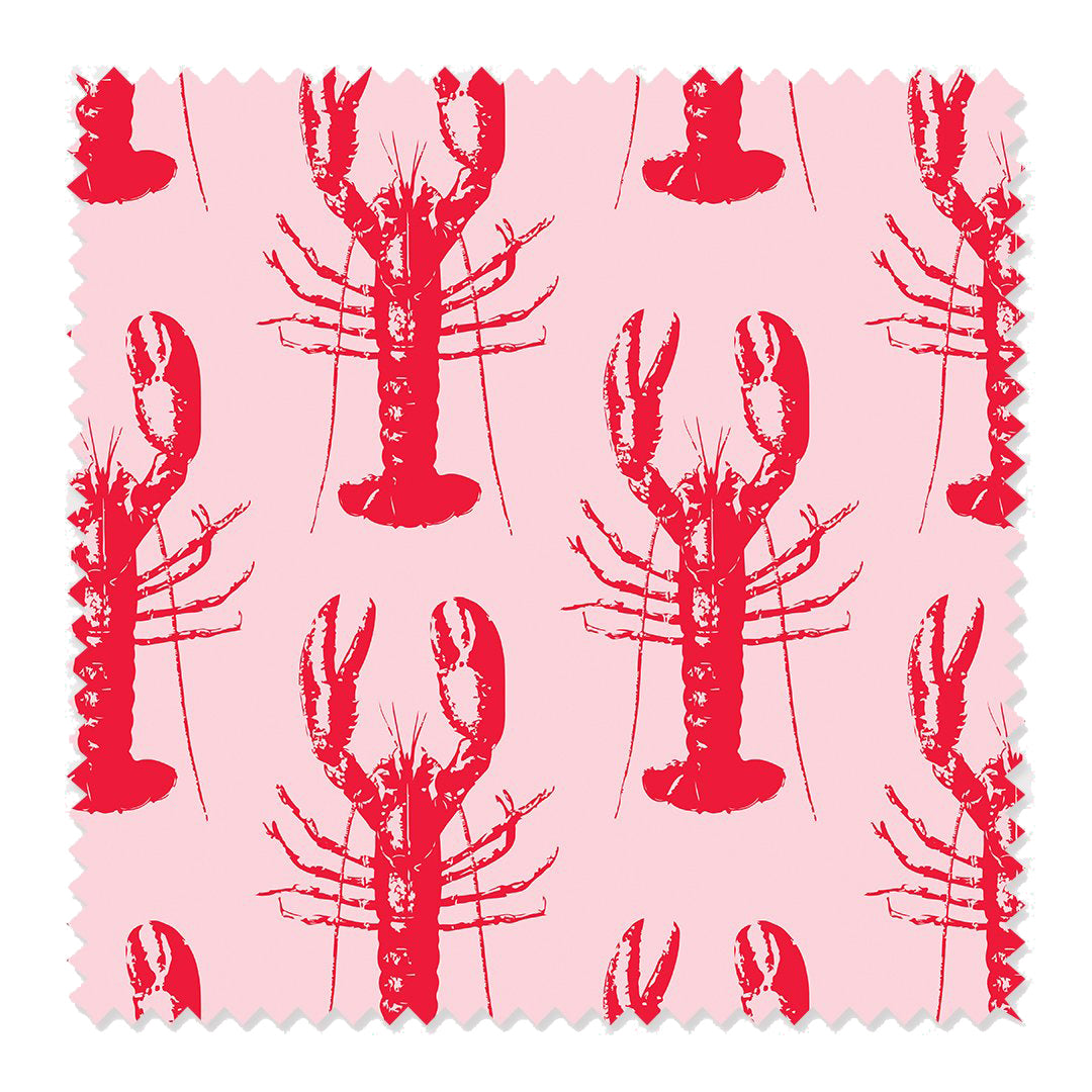 Fabric Pink Red / Cotton / Sample Lobster Bake Fabric Katie Kime