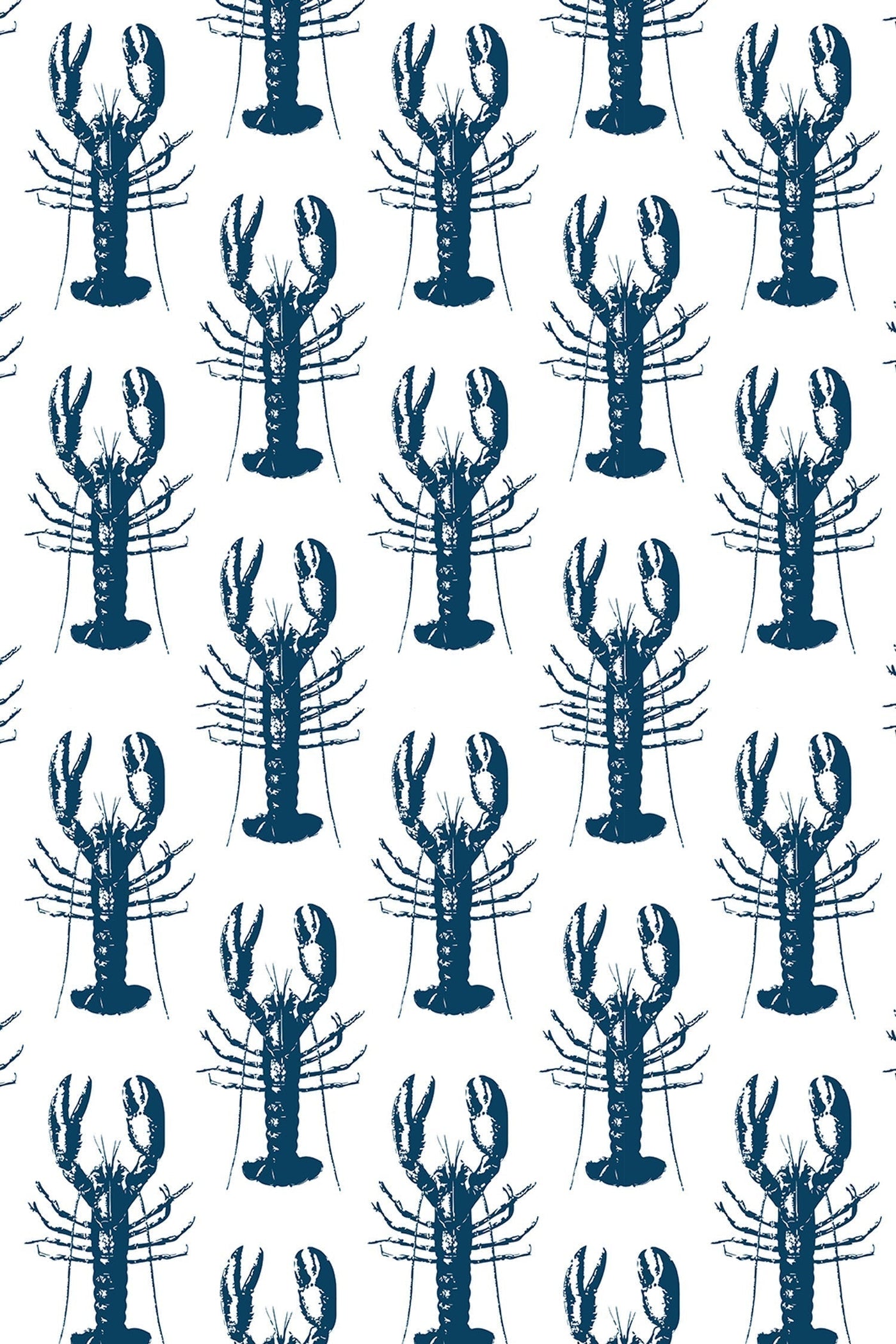 Lobster Bake Peel & Stick Wallpaper Peel & Stick Wallpaper Navy / Large Sample Katie Kime