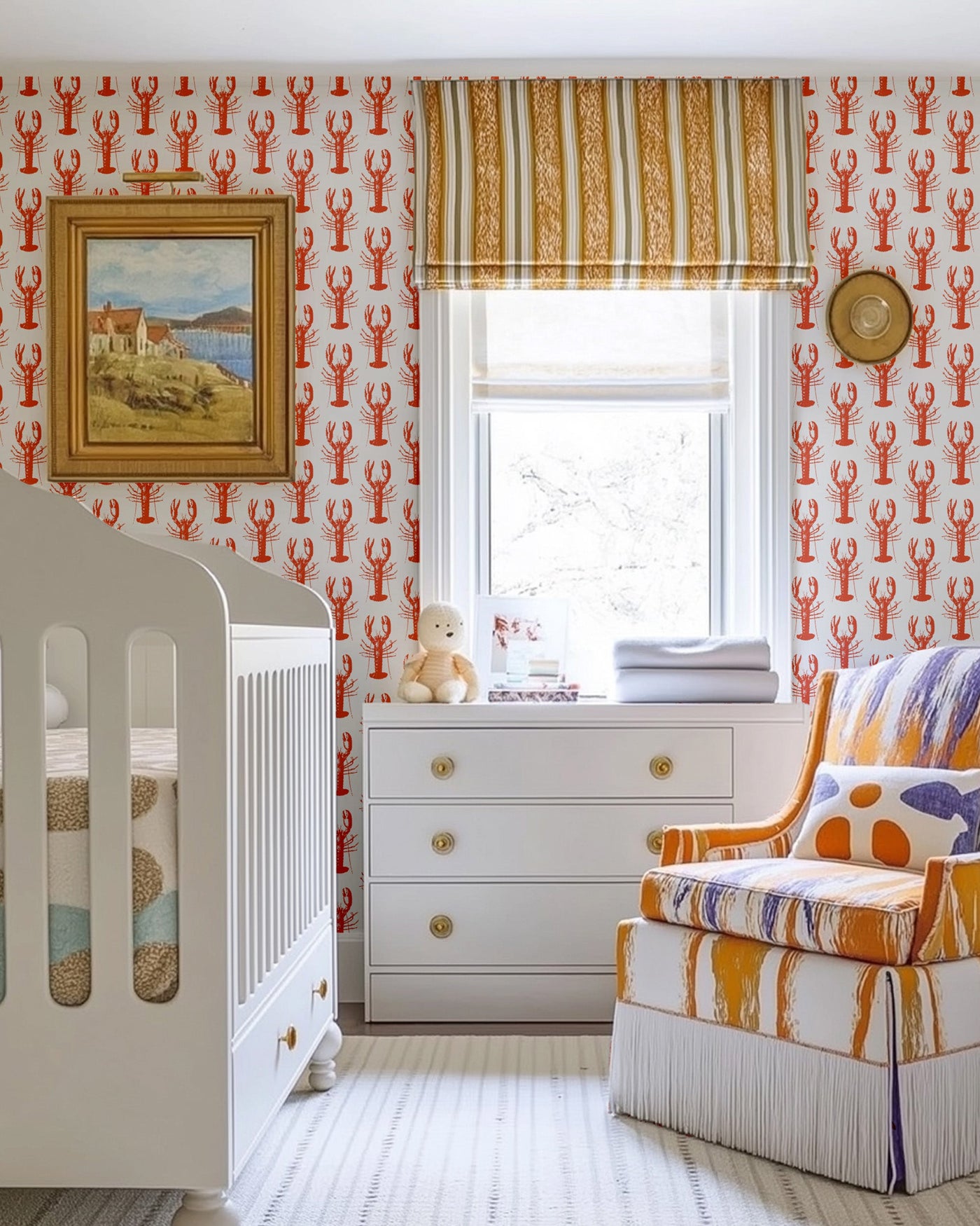 Lobster Bake Traditional Wallpaper Wallpaper Katie Kime