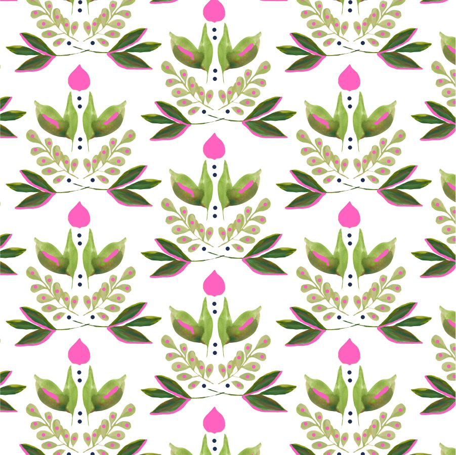Lotus Peel & Stick Wallpaper Peel & Stick Wallpaper Green / 24" x 144" Katie Kime