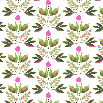 Lotus Peel & Stick Wallpaper Peel & Stick Wallpaper Green / 24" x 144" Katie Kime