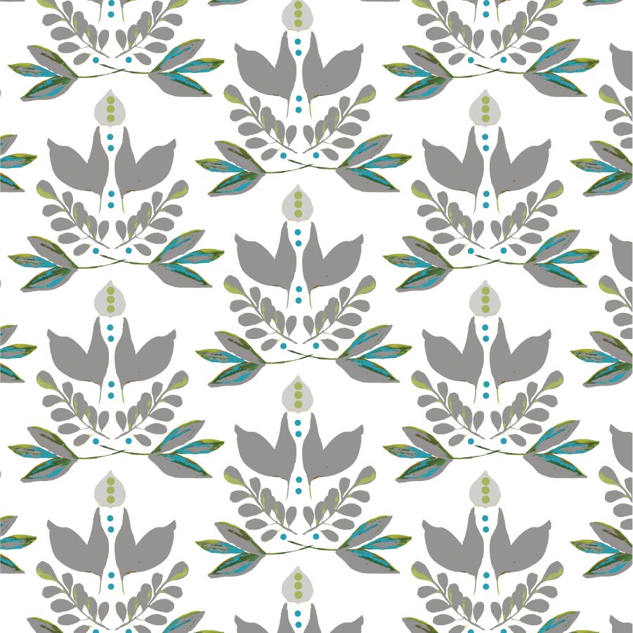 Lotus Peel & Stick Wallpaper Peel & Stick Wallpaper Grey / 24" x 144" Katie Kime