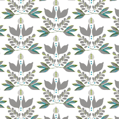 Lotus Peel & Stick Wallpaper Peel & Stick Wallpaper Grey / 24" x 144" Katie Kime