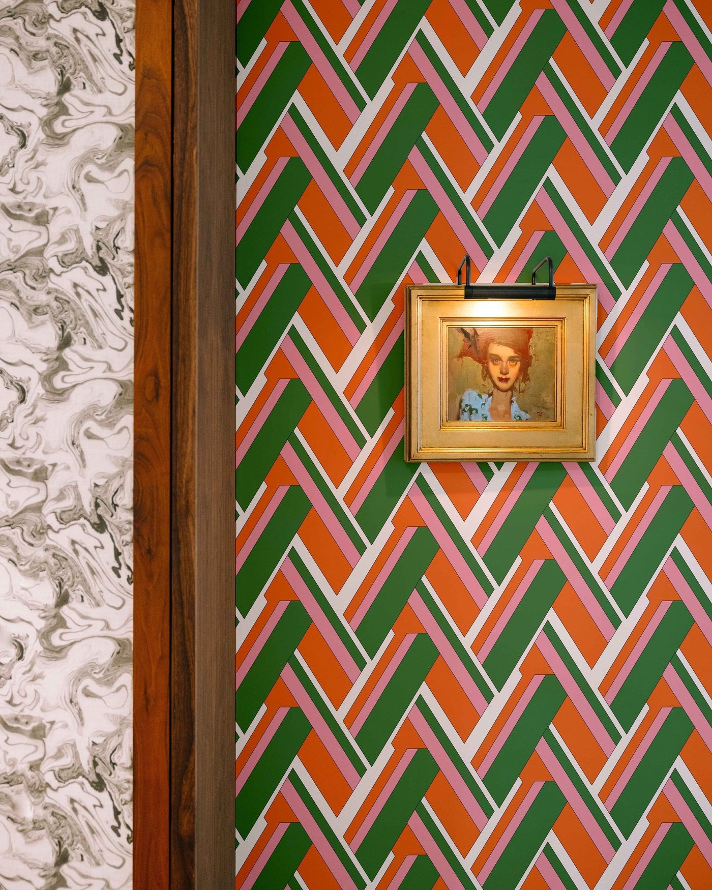 Lucy Traditional Wallpaper Wallpaper Green / Large Sample Katie Kime