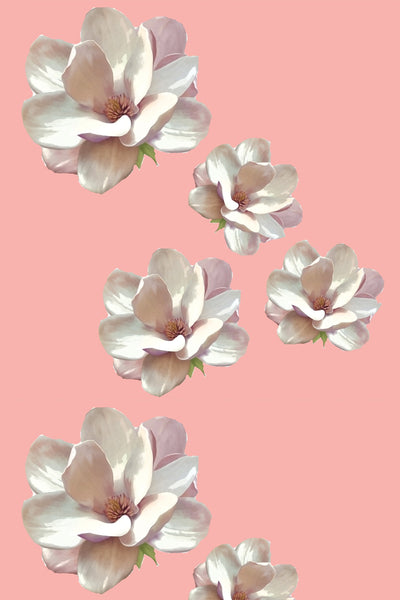 Magnolia Sunset Traditional Wallpaper Wallpaper Pink / Double Roll Katie Kime