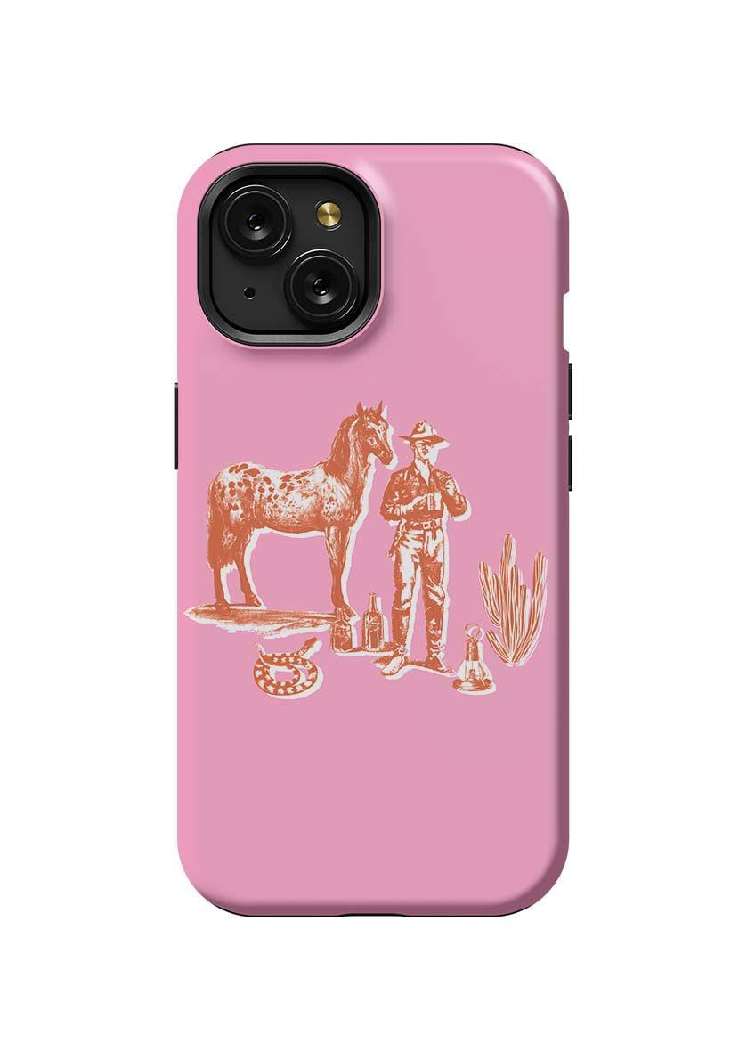 Marfa Cowboy iPhone Case Phone Case Pink / iPhone 15 / Tough Katie Kime