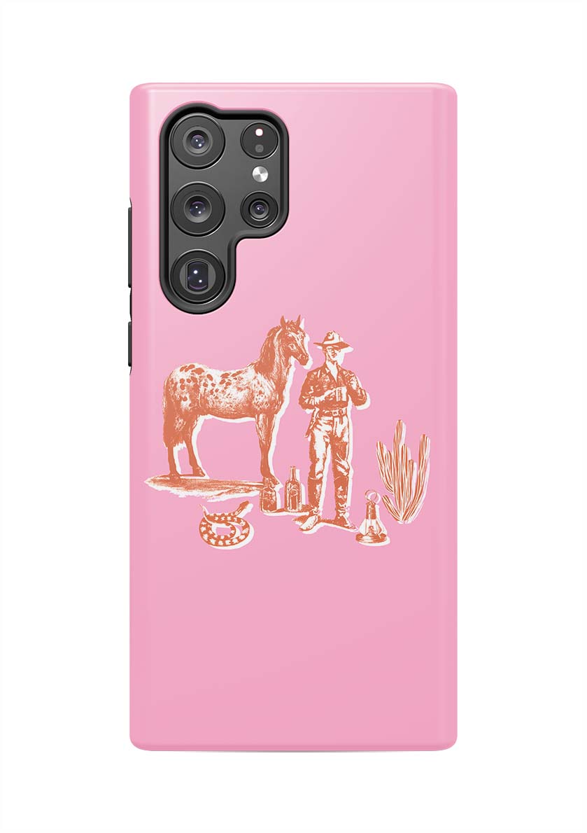 Marfa Cowboy Samsung Phone Case Phone Case Pink / Galaxy S22 Ultra / Tough Katie Kime