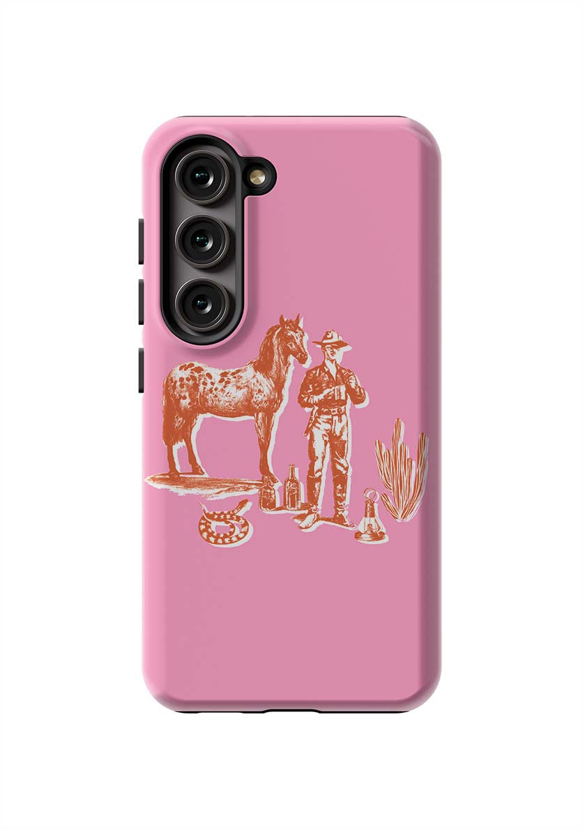 Marfa Cowboy Samsung Phone Case Phone Case Pink / Galaxy S23 / Tough Katie Kime