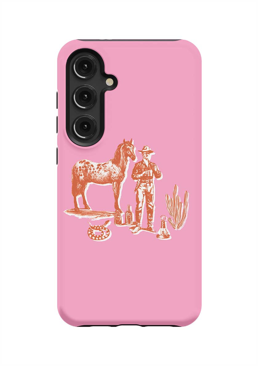 Marfa Cowboy Samsung Phone Case Phone Case Pink / Galaxy S24 Plus / Tough Katie Kime