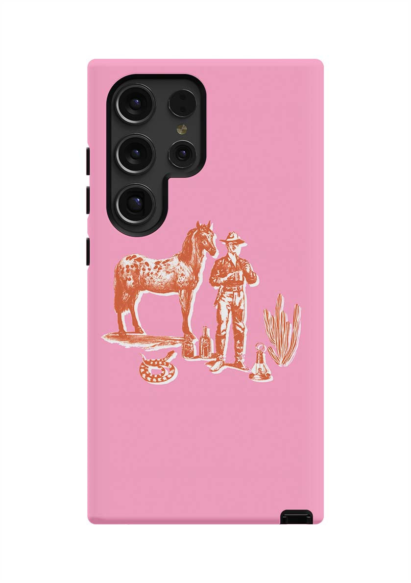 Marfa Cowboy Samsung Phone Case Phone Case Pink / Galaxy S24 Ultra / Tough Katie Kime