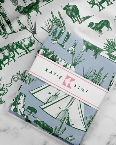 Marfa Tea Towel Set Tea Towel Blue Hunter Katie Kime