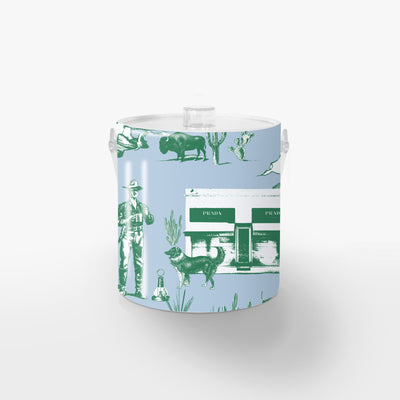 Marfa Toile Ice Bucket Ice Bucket Blue Hunter / Lucite Katie Kime