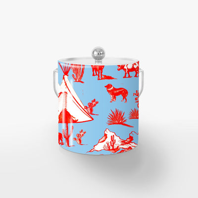 Ice Bucket Blue Red / Silver Marfa Toile Ice Bucket#color_blue-red Katie Kime