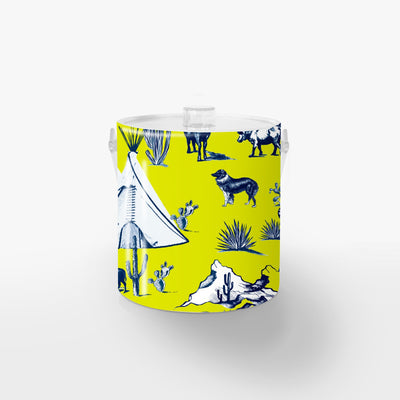 Ice Bucket Chartreuse Navy / Lucite Marfa Toile Ice Bucket#color_chartreuse-navy Katie Kime