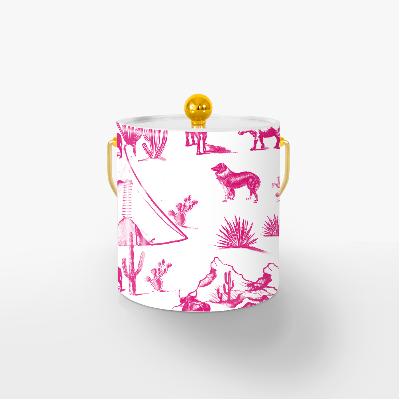 Ice Bucket Pink / Gold Marfa Toile Ice Bucket#color_pink Katie Kime