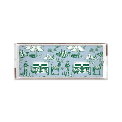 Marfa Toile Lucite Tray Lucite Trays Blue Hunter / 11x4 Katie Kime