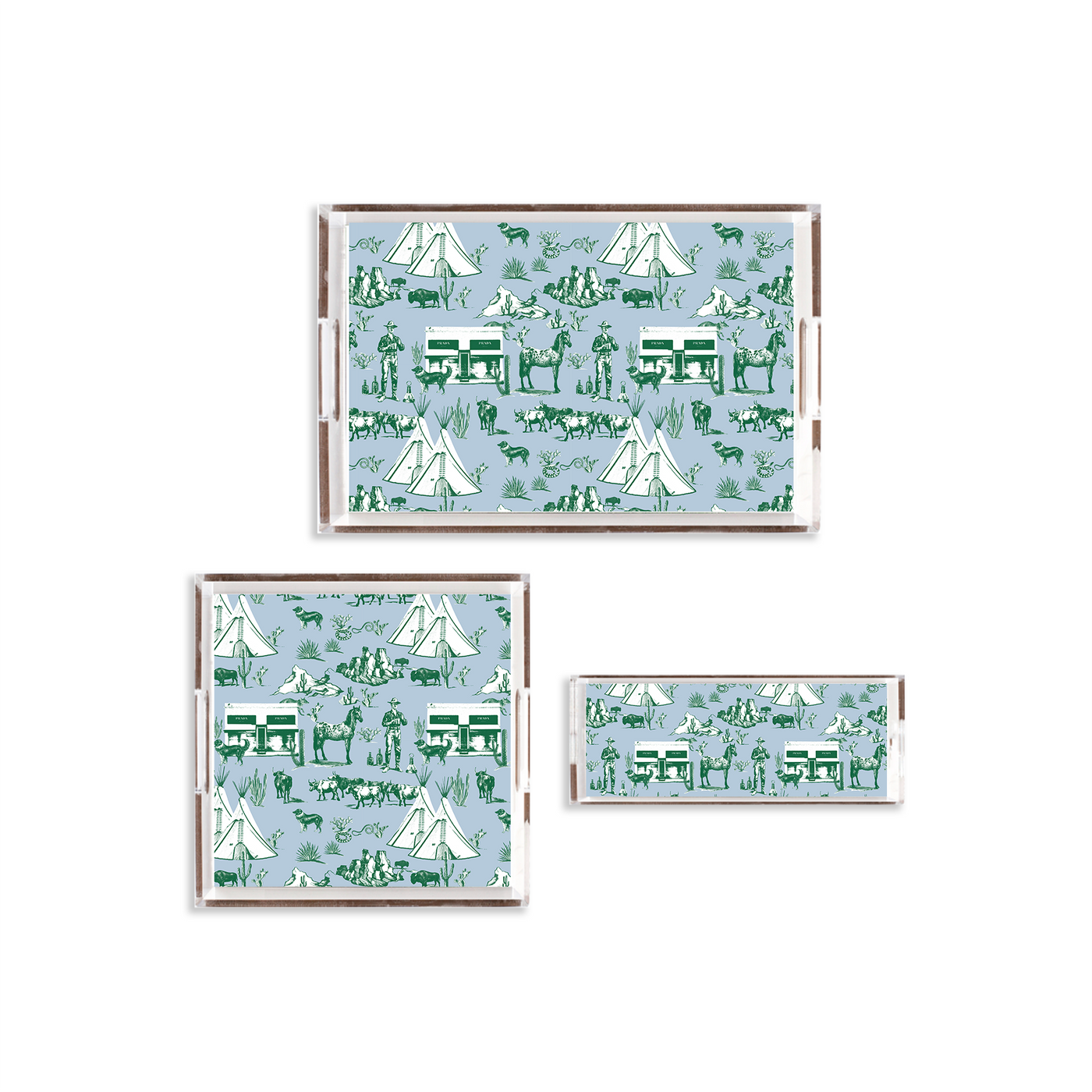 Marfa Toile Lucite Tray Lucite Trays Katie Kime